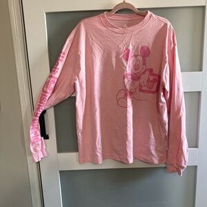 Disney Pink Long Sleeve Tee with Mickey Mouse
